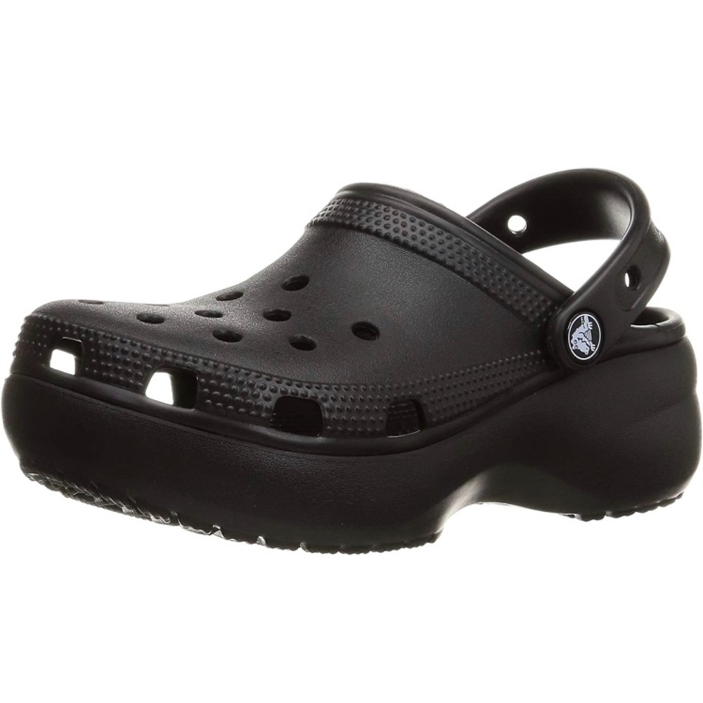 Black platform crocs